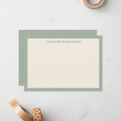 スタイリッシュ素朴セージグリーン植物パーソナライズされた学 ノートカード (正面/裏面インサイチュ)