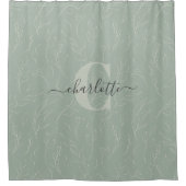 スタイリッシュ素朴セージ植物学フローラ名 シャワーカーテン (正面)