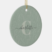 スタイリッシュ素朴セージ植物学フローラ名 セラミックオーナメント (右)