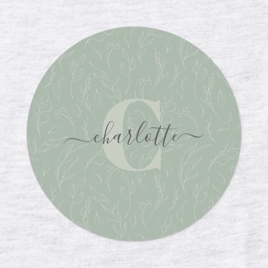 スタイリッシュ素朴セージ植物学フローラ名 ラベル (デザイン1)