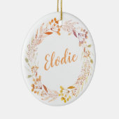 スタイリッシュ素朴フローラパーソナライズされた名 セラミックオーナメント (右)
