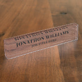 スタイリッシュ素朴木 デスクネームプレート (側面)