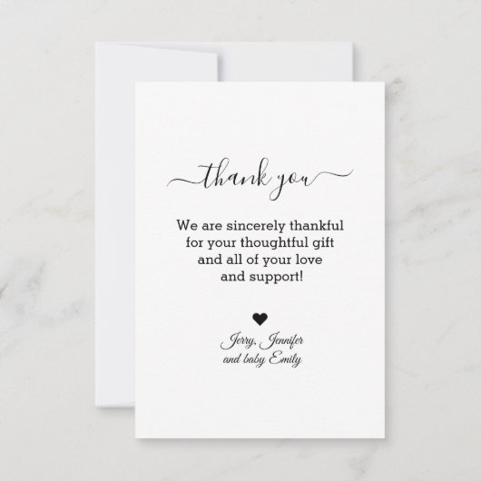 スタイリッシュ紫生まれたばかりのの赤ちゃん写真 サンキューカード (裏面)