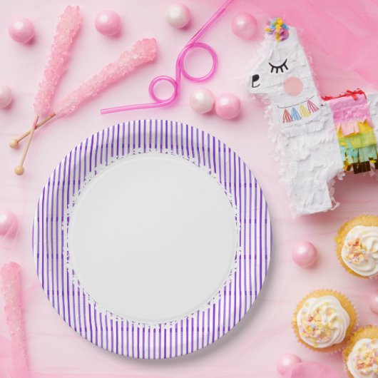 スタイリッシュ紫色白毎日数々のサイズ ペーパープレート (パーティー)