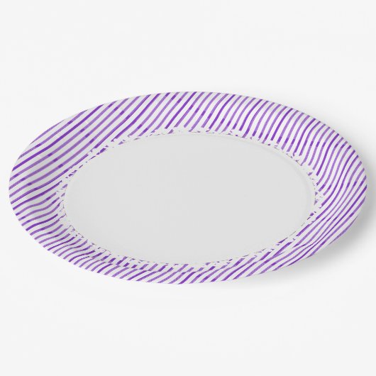 スタイリッシュ紫色白毎日数々のサイズ ペーパープレート (アングル)