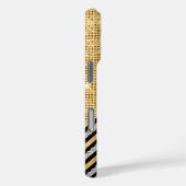 スタイリッシュ結フェイク晶金ゴールド及び黒パーソナライズされた Case-Mate iPhoneケース (裏面 / 右)