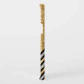 スタイリッシュ結フェイク晶金ゴールド及び黒パーソナライズされた Case-Mate SAMSUNG GALAXYケース (裏面/右)