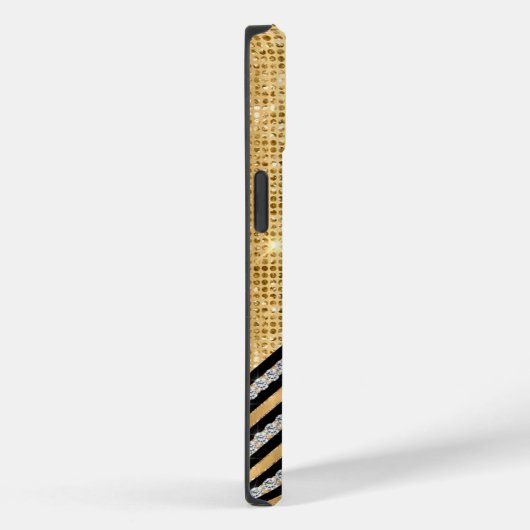 スタイリッシュ結フェイク晶・金ゴールドグリッターパーソナライズされた Case-Mate iPhoneケース (裏面 / 右)