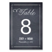 スタイリッシュ結婚なカルクのテーブル番号カード テーブルナンバー (裏面)