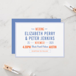 スタイリッシュ結婚カラフルレトロ 招待状