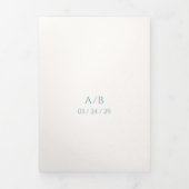 スタイリッシュ結婚モダンティール（緑がかった色） 三つ折り招待状 (カバー)