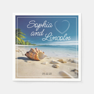 スタイリッシュ結婚夏 スタンダードカクテルナプキン