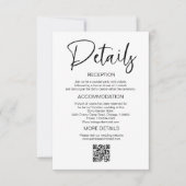 スタイリッシュ結婚式招待状詳細エンクロージャ 招待状 (正面)