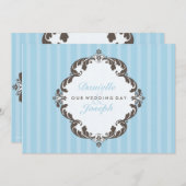 スタイリッシュ結婚式招待状:：フローリッシュデラックス1 招待状 (正面/裏面)