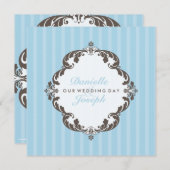 スタイリッシュ結婚式招待状:：フローリッシュデラックス1 招待状 (正面/裏面)