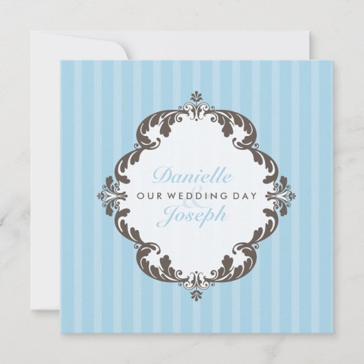 スタイリッシュ結婚式招待状:：フローリッシュデラックス1 招待状 (正面)