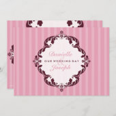 スタイリッシュ結婚式招待状:：フローリッシュデラックス2 招待状 (正面/裏面)