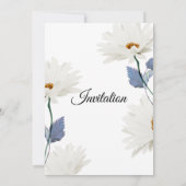 スタイリッシュ結婚式招待状、白と青 招待状 (裏面)