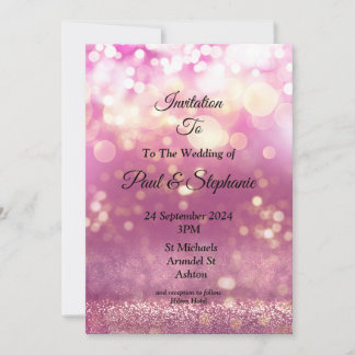 スタイリッシュ結婚式招待状、紫の夢 招待状