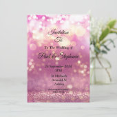 スタイリッシュ結婚式招待状、紫の夢 招待状 (スタンド正面)