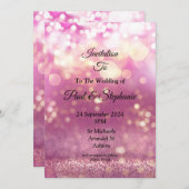 スタイリッシュ結婚式招待状、紫の夢 招待状 (正面/裏面)