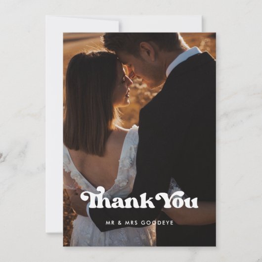 スタイリッシュ結婚感謝していYou Photo Card 案内状 (正面)