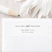 スタイリッシュ結婚白黒差出人住所ラベル ラベル (インサイチュ)