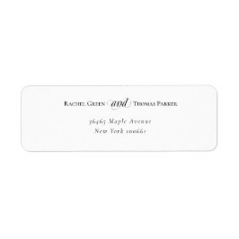 スタイリッシュ結婚白黒差出人住所ラベル ラベル