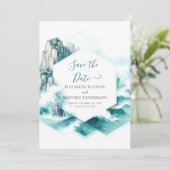 スタイリッシュ結婚航海のタイポグラフィ セーブザデート (スタンド正面)