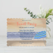 スタイリッシュ絵を描ビーチパーティの招待状 招待状 (スタンド正面)