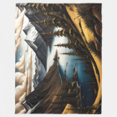 スタイリッシュ絵を描山 フリースブランケット (正面)