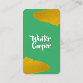 スタイリッシュ絵を描（ばちゃばちゃ）跳ねるターコイズ 名刺