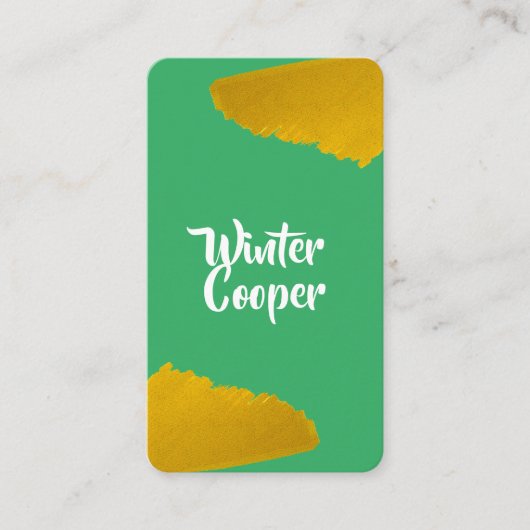 スタイリッシュ絵を描（ばちゃばちゃ）跳ねるターコイズ 名刺 (正面)