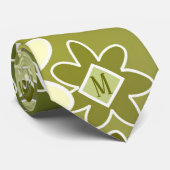 スタイリッシュ緑のフローラパタユニークーンデザイン ネクタイ (ロール)