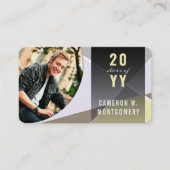 スタイリッシュ線モダン卒業写真連絡 コーリングカード (正面)