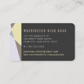 スタイリッシュ線モダン卒業写真連絡 コーリングカード (裏面)