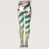 スタイリッシュ線モノグラムの星パターントレーニング レギンス (正面)