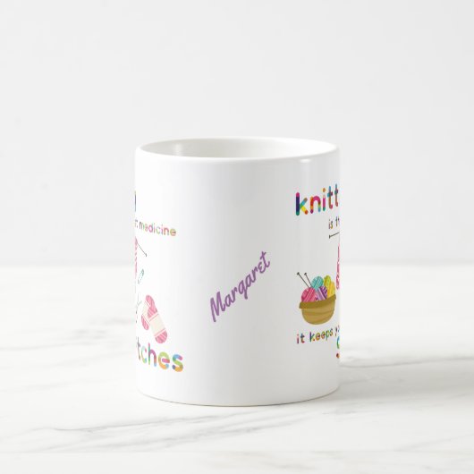スタイリッシュ編み物が薬最高のだ コーヒーマグカップ (中央)