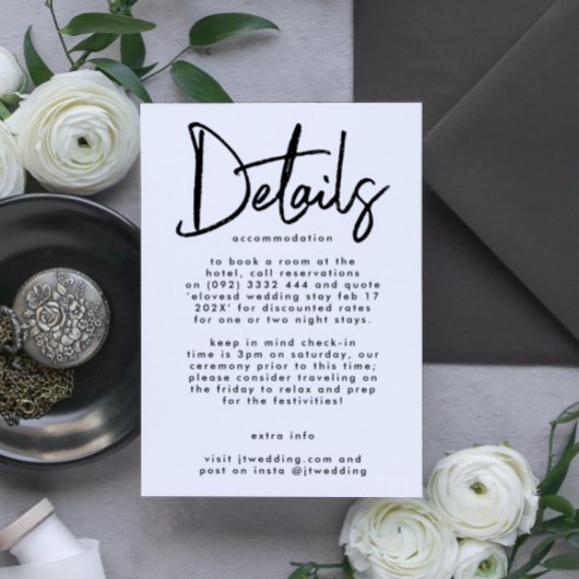 スタイリッシュ編モダン可白黒結婚の エンクロージャーカード