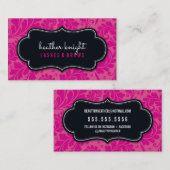 スタイリッシュ美しいの上品な鮮やかな黒マゼンタピンク 名刺 (正面/裏面)