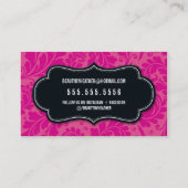 スタイリッシュ美しいの上品な鮮やかな黒マゼンタピンク 名刺 (裏面)