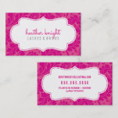 スタイリッシュ美しいの上品な黒の明るいピンク 名刺 (正面/裏面)