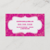 スタイリッシュ美しいの上品な黒の明るいピンク 名刺 (裏面)