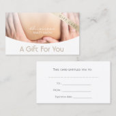 スタイリッシュ美しいセラピーサロンギフト券 割引カード (正面/裏面)