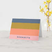 スタイリッシュ自然モダンストライプパーソナライズされた カード (黄色い花)