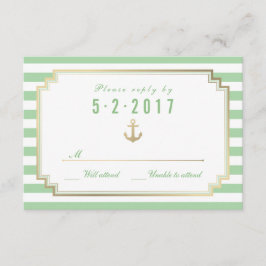 スタイリッシュ航海のカスタムMint White RSVPカード