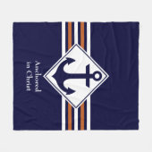 スタイリッシュ航海の |キリストにアンカー可能カスタマイズ可能 フリースブランケット (正面(横))