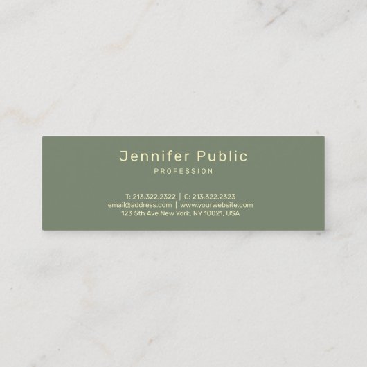 スタイリッシュ色エレガントモダンテンプレートプロフェッショナル スキニー名刺 (裏面)