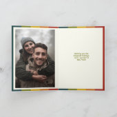 スタイリッシュ色モダンのストライプクリスマス写真 シーズンカード (内部)