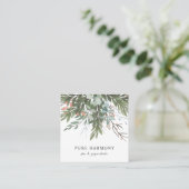 スタイリッシュ色彩の鮮やかフローラ |白 スクエア名刺 (スタンド正面)